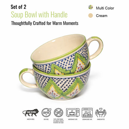Soup Bowls Set of 2| Multicolour | 400 ml