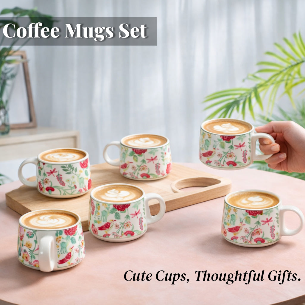 Coffee Mugs Set of 6 | 200 ml