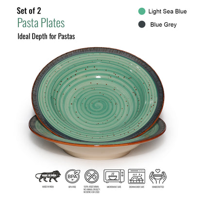 Pasta Plate Set of 2| Multicolour | 450 ml each