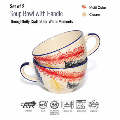 Soup Bowls Set of 2| Multicolour | 400 ml