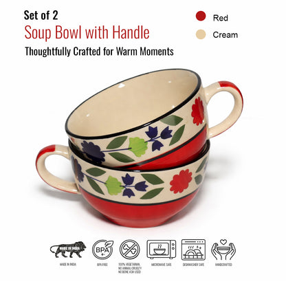 Soup Bowls Set of 2| Multicolour | 400 ml