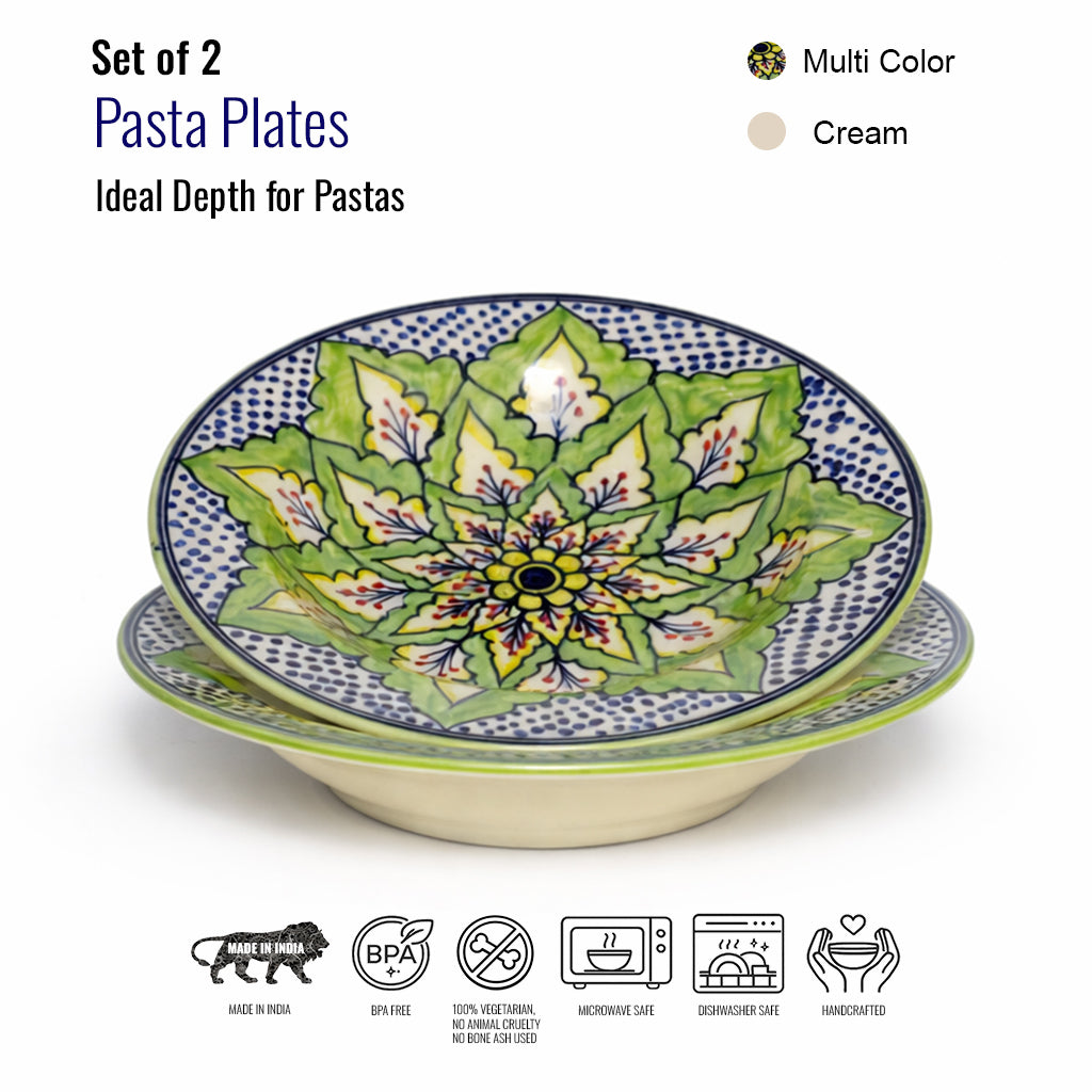 Pasta Plate Set of 2| Multicolour | 450 ml each