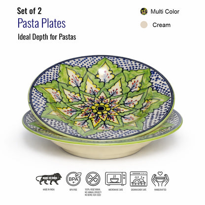 Pasta Plate Set of 2| Multicolour | 450 ml each