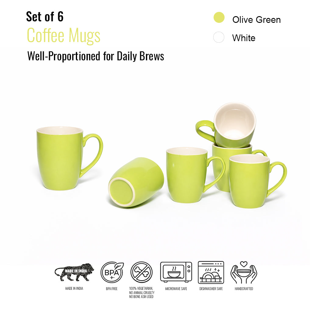Coffee Mugs Set of 6 | 250 ml