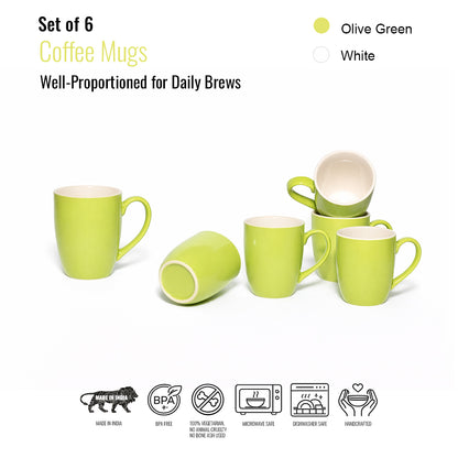 Coffee Mugs Set of 6 | 250 ml