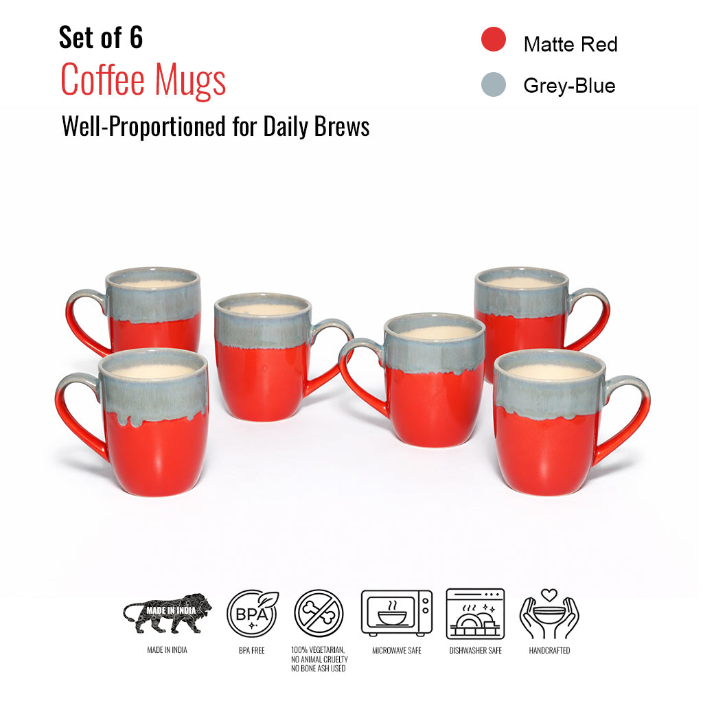 Coffee Mugs Set of 6 | 250 ml