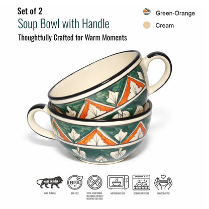 Soup Bowls Set of 2| Multicolour | 400 ml