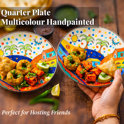 Quarter Serving Plate Set | Hand Painted