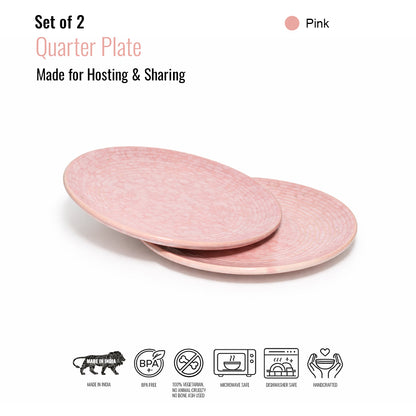 Quarter Serving Plate Set of 2 | Multicolour