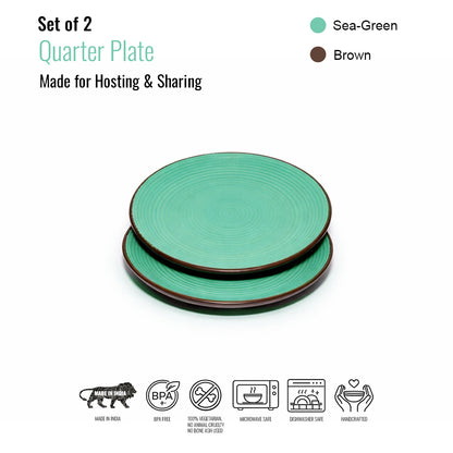 Quarter Serving Plate Set of 2 | Multicolour