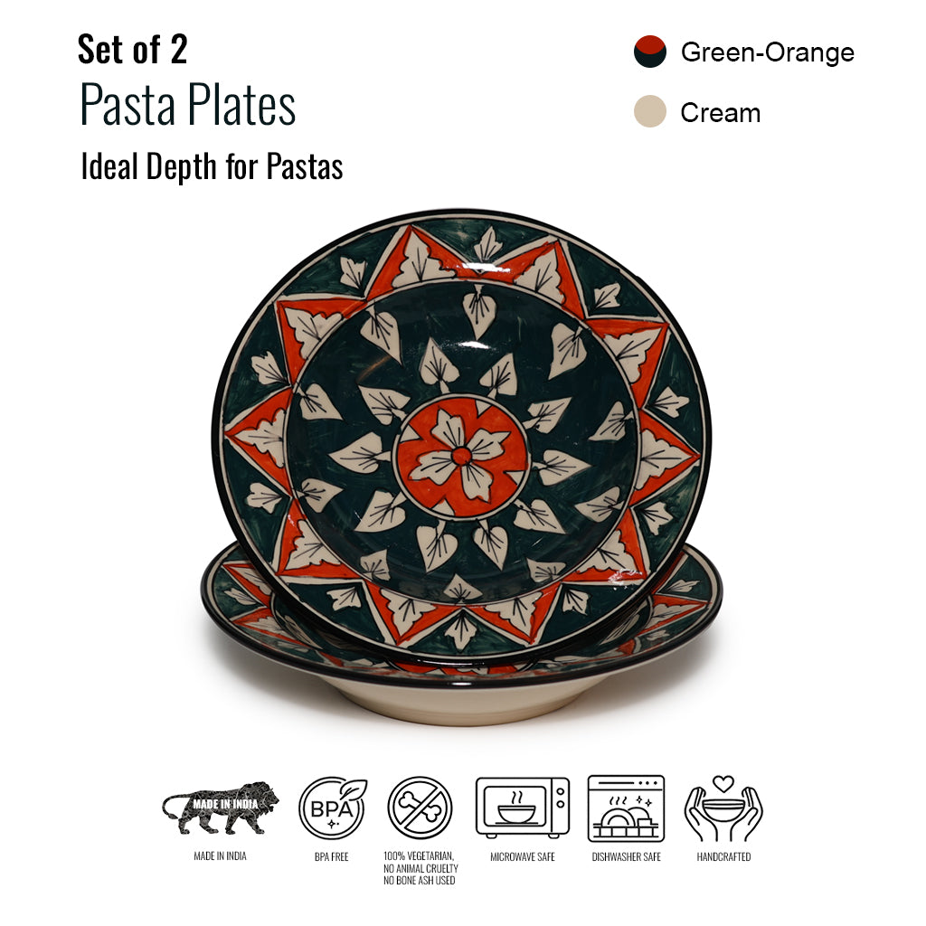 Pasta Plate Set of 2| Multicolour | 450 ml each