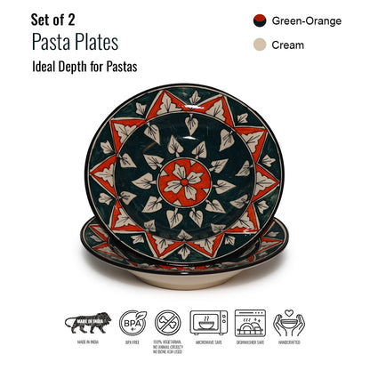 Pasta Plate Set of 2| Multicolour | 450 ml each
