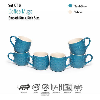 Coffee Mugs Set of 6 | 250 ml