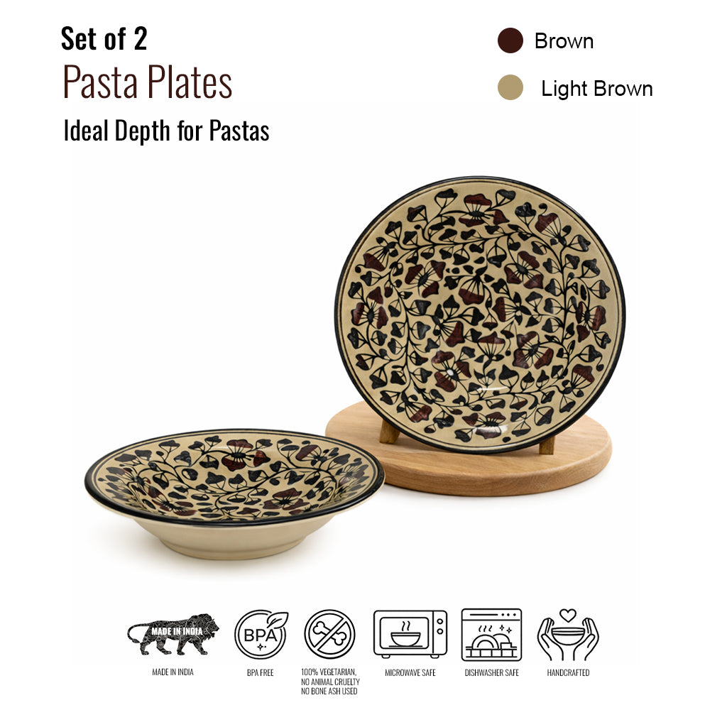 Pasta Plate Set of 2| Multicolour | 450 ml each