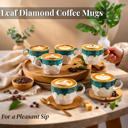 Coffee Mugs Set of 6 | flow - Glaze| 220 ml