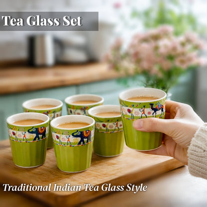 Ceramic Tea Glass Set of 6 | 180 ml