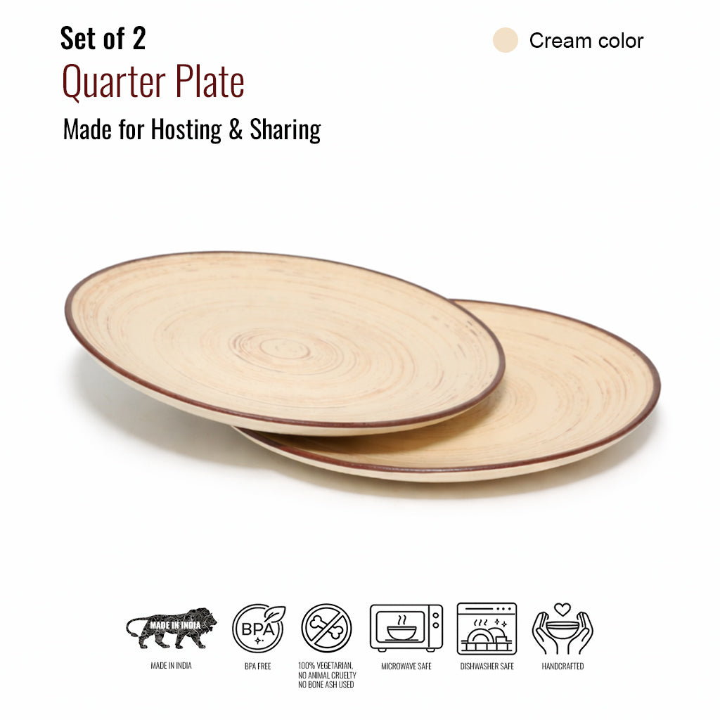 Quarter Serving Plate Set of 2 | Multicolour