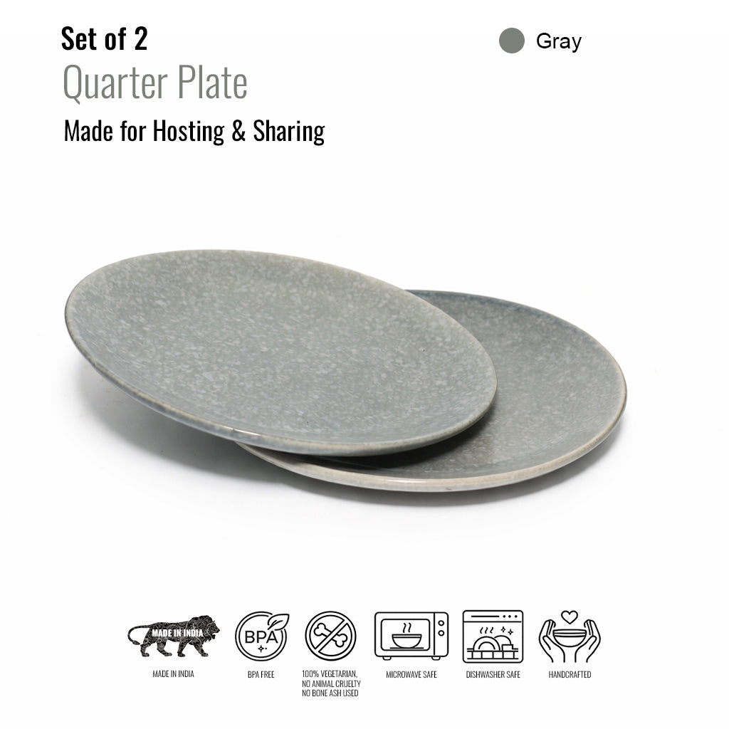 Quarter Serving Plate Set of 2 | Multicolour