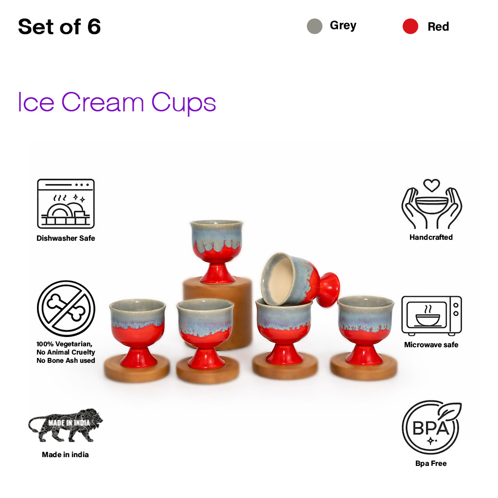 Ice Cream Cups Set of 6 | 180 ml