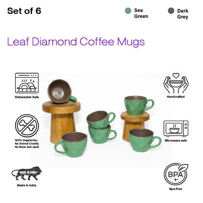 Coffee Mugs Set of 6 | Multicolour | 220ml