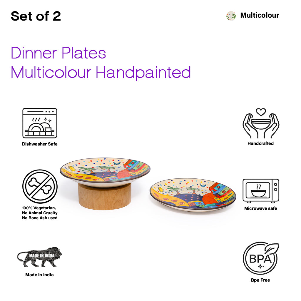Dinner Serving Plate Set | Multicolour