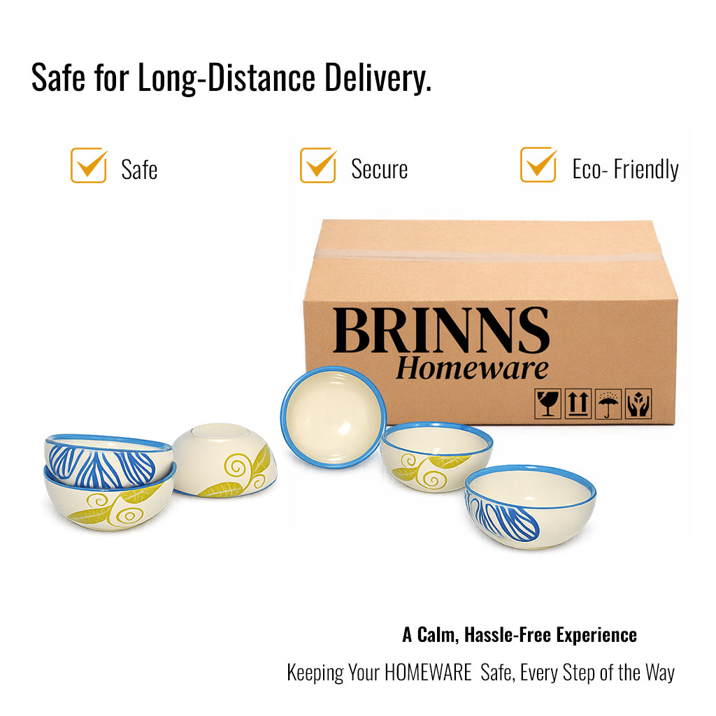 Dinner Bowls Set of 6 | Multicolor Print | 220 ml