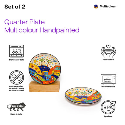 Quarter Serving Plate Set | Hand Painted