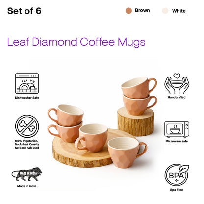 Coffee Mugs Set of 6 | Multicolour | 220ml