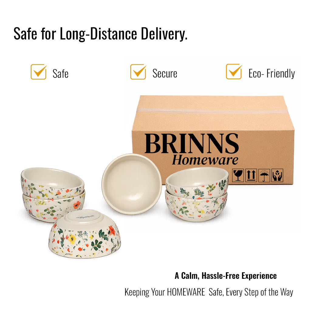 Dinner Bowls Set of 6 | Multicolor Print | 220 ml