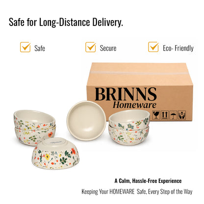 Dinner Bowls Set of 6 | Multicolor Print | 220 ml