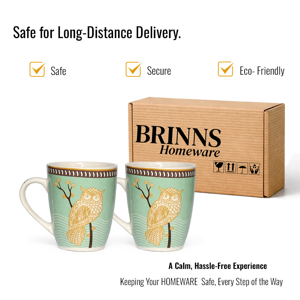 Milk Coffee Mugs Set of 2 | Multicolor | 300 ml