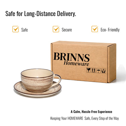 Coffee Mug Saucer Set | Baze - Brown | 200 ml