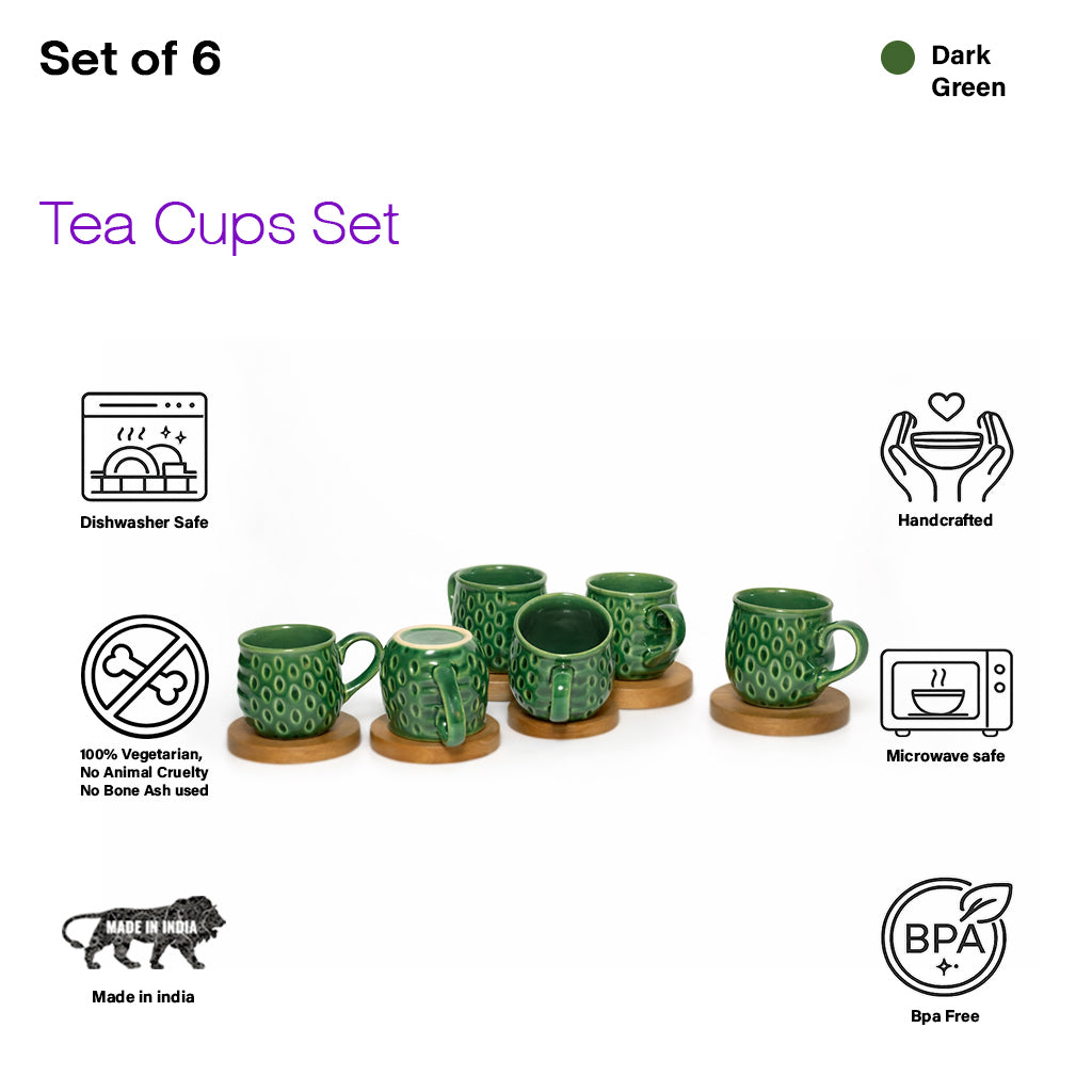 Tea Cups Set of 6 | 150 ml