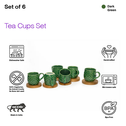 Tea Cups Set of 6 | 150 ml