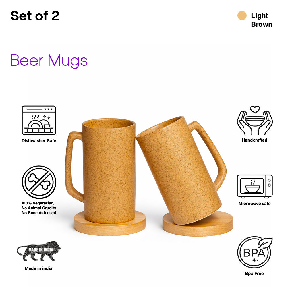 Beer Mugs Set of 2| 500 ml