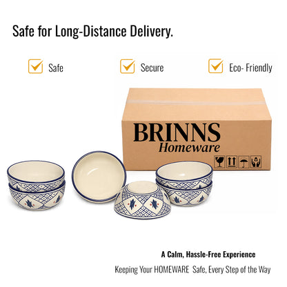 Dinner Bowls Set of 6 | Multicolor Print | 220 ml