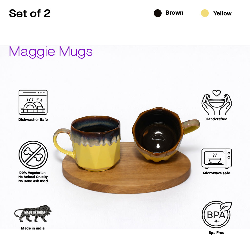 Maggie Mugs Set  of 2 |Dual Colour | 500 ml