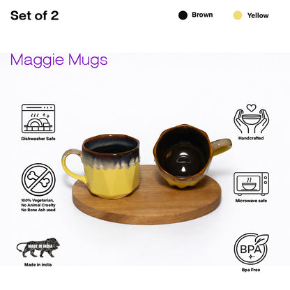 Maggie Mugs Set  of 2 |Dual Colour | 500 ml