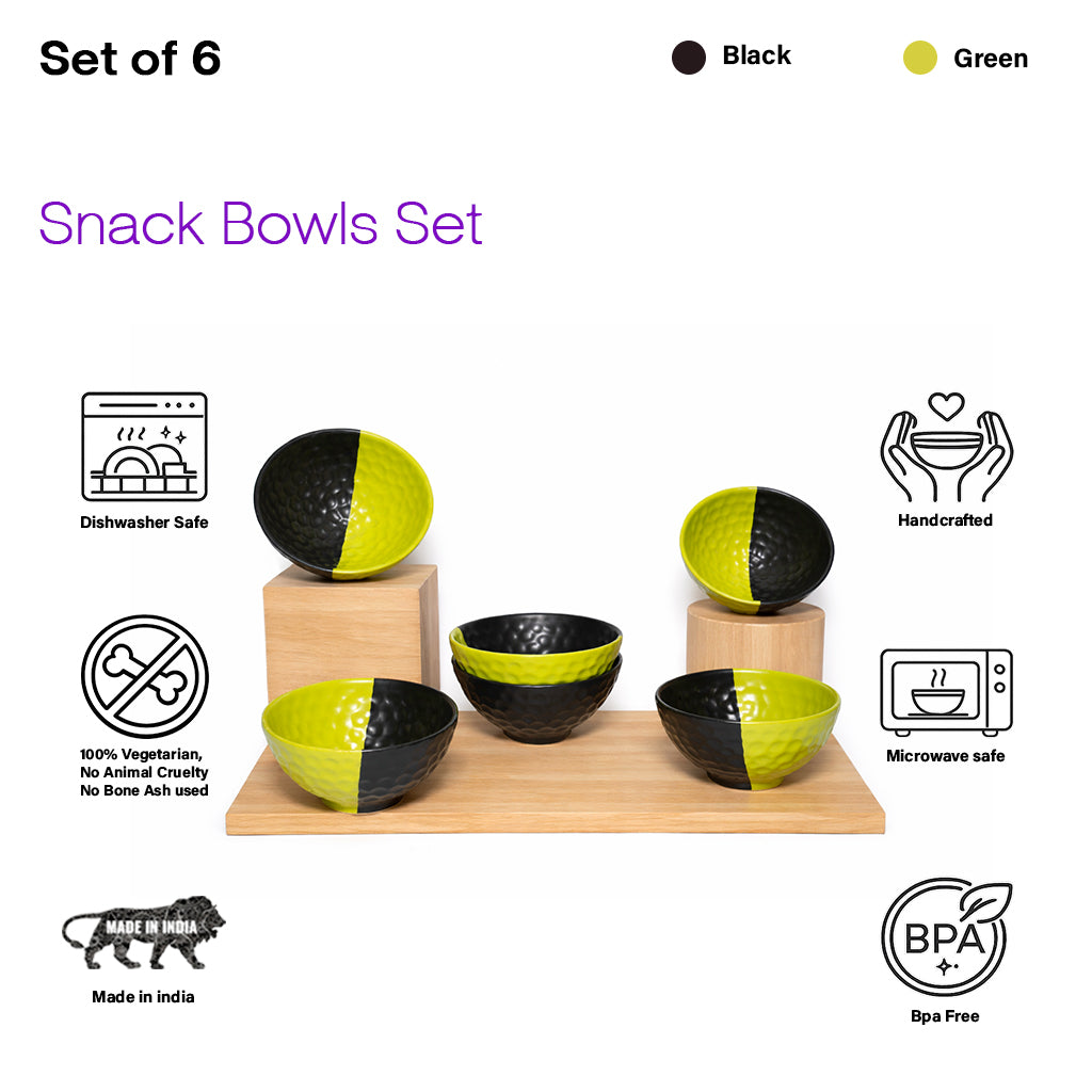 Snack Bowls Sets | Half-Half Colour tone | 350 ml