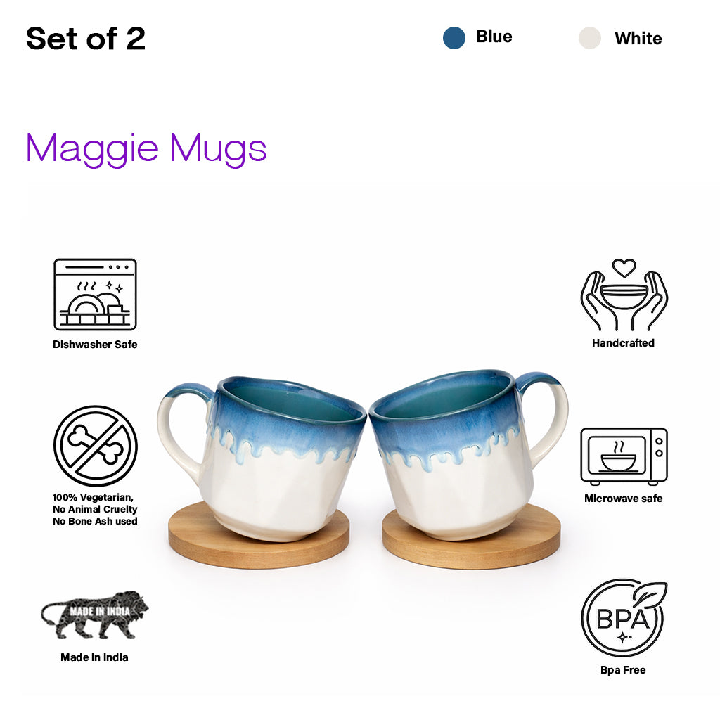 Maggie Mugs Set  of 2 |Dual Colour | 500 ml