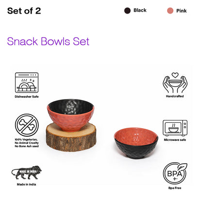 Snack Bowls Sets | Half-Half Colour tone | 350 ml