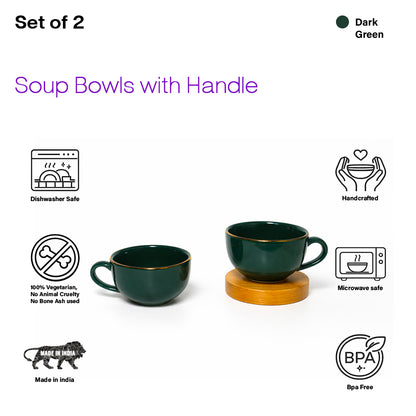 Soup Bowls with Handle Set |350 ml