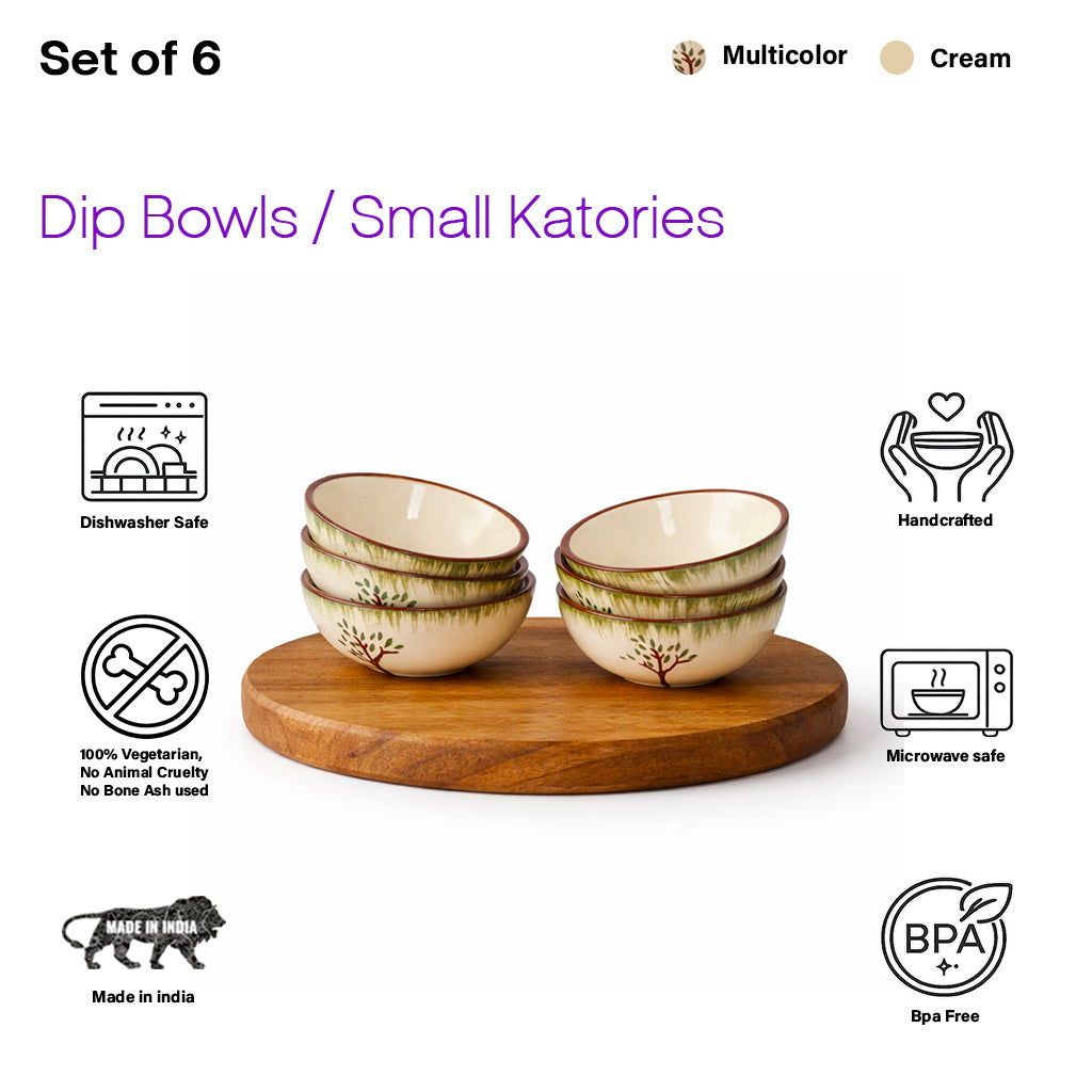 Tree Print Round Shape Dip Bowls