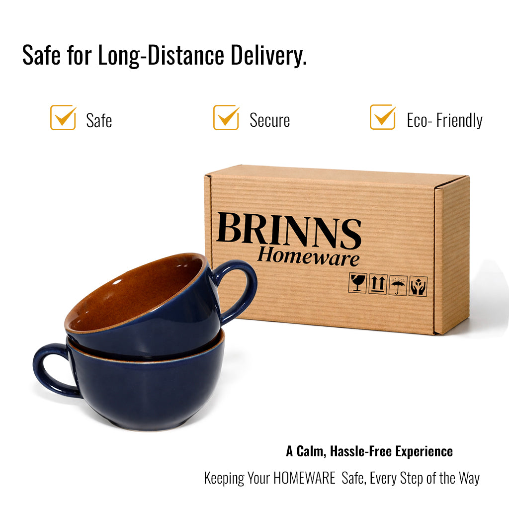 Soup Bowls with Handle Set of 2 |400 ml