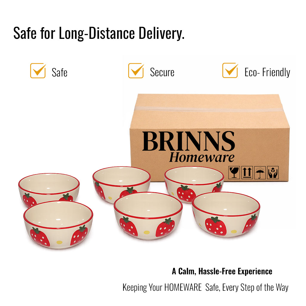 Dinner Bowls Set of 6 | Multicolor Print | 220 ml