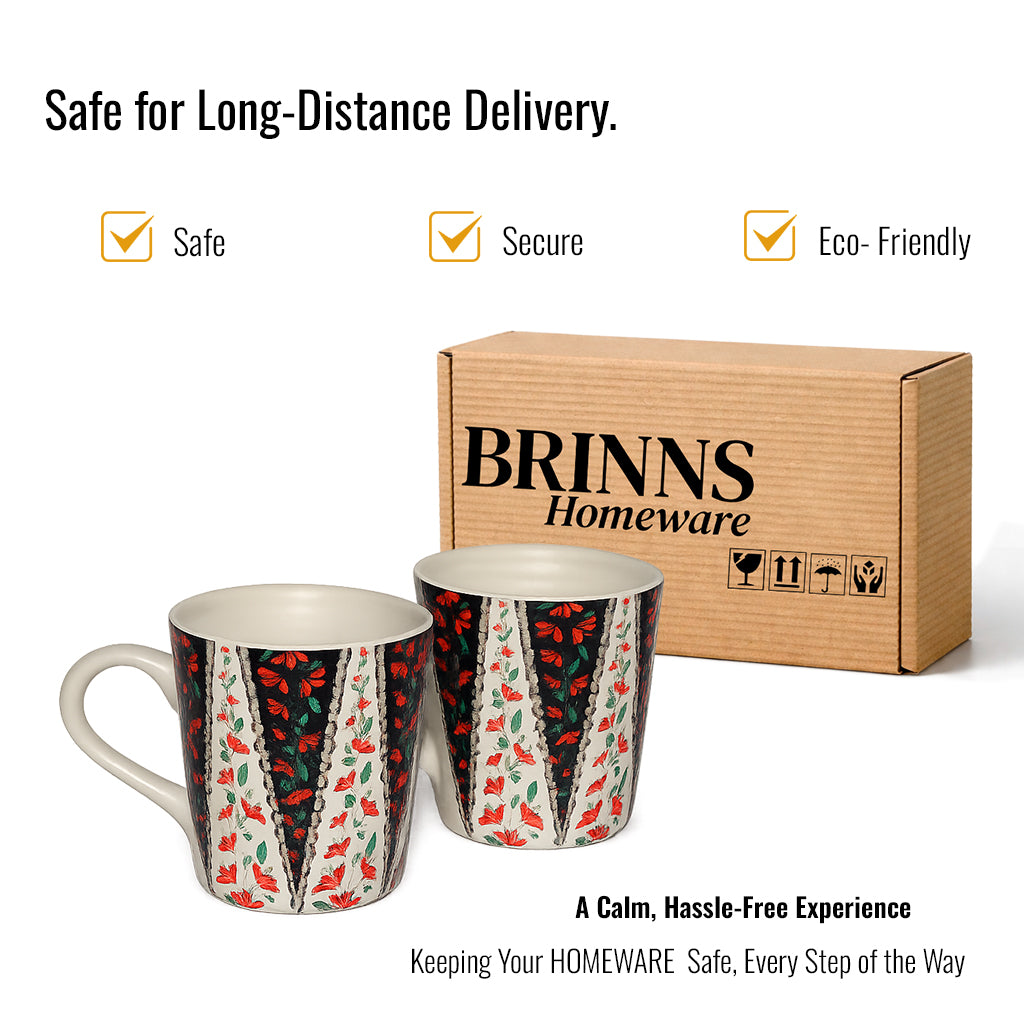 Coffee, Milk Mugs Set of 2 | Multicolor | 300 ml.
