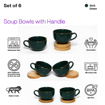 Soup Bowls with Handle Set |350 ml