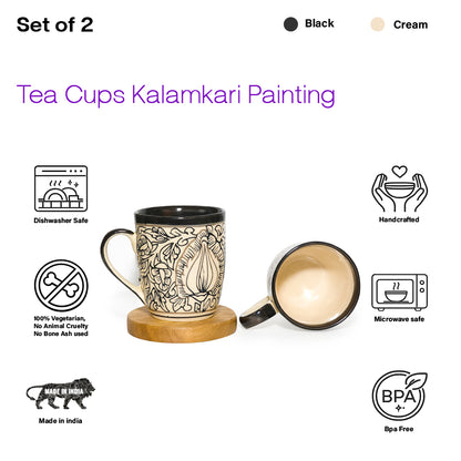 Coffee Mugs Set | Kalamkari Painting | 250 ml