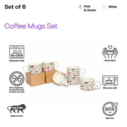 Coffee Mugs Set of 6 | 200 ml