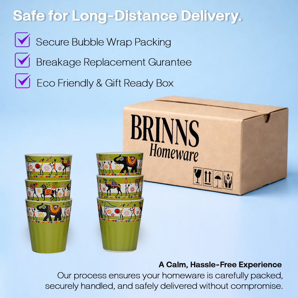 Ceramic Tea Glass Set of 6 | 180 ml